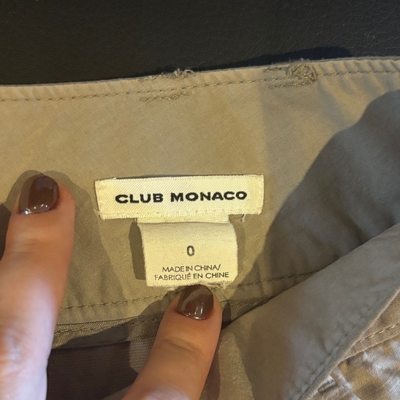 Club Monaco Women's Shimmering Tan High Waist Shorts - Picture 2 of 3